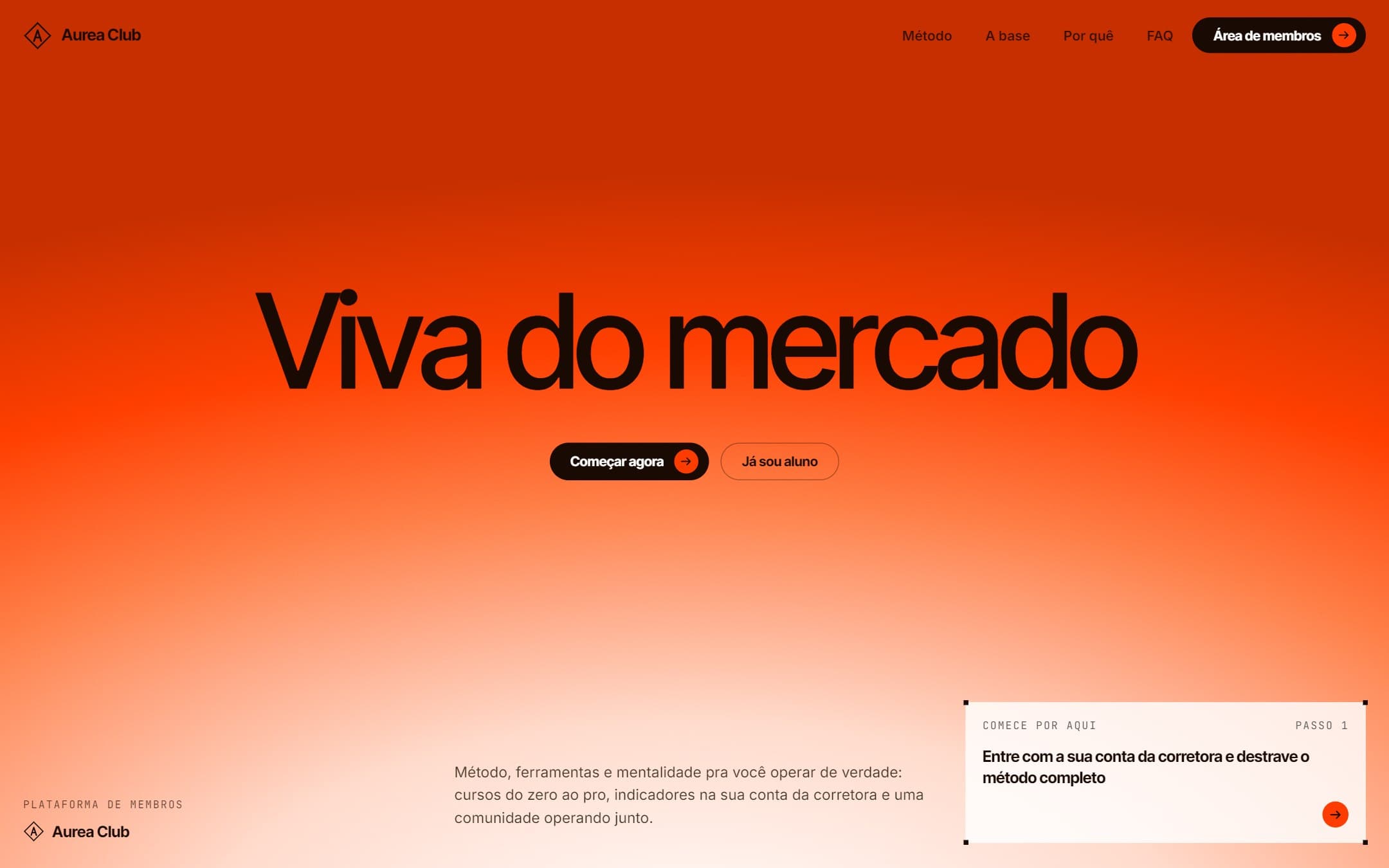Hero do Aurea Club: viva do mercado