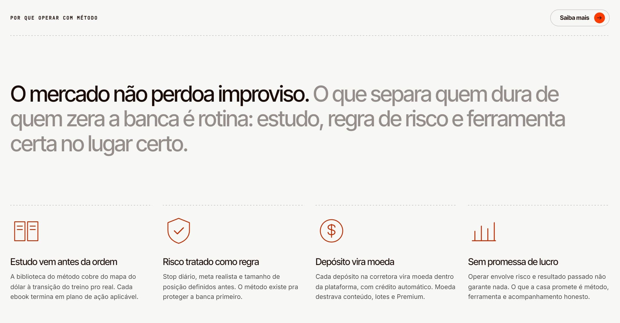 Por que operar com método