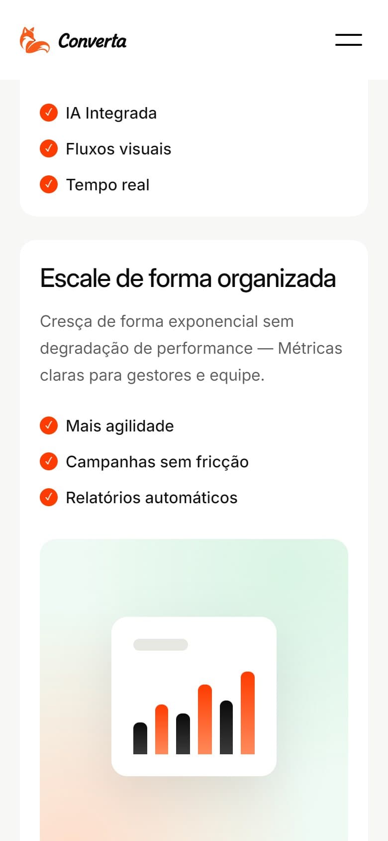 Converta no celular: recursos