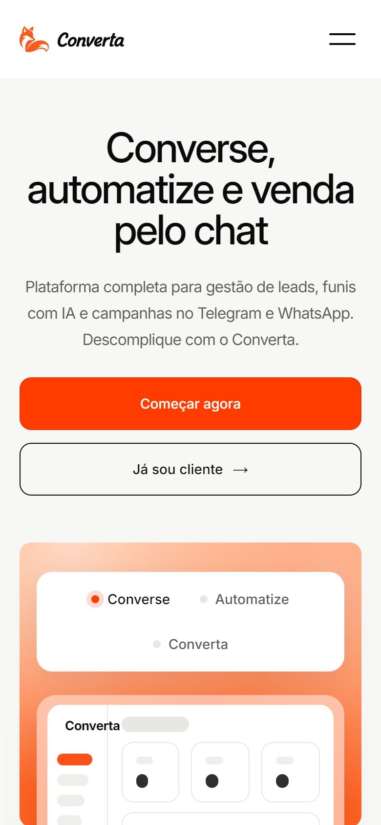 Converta no celular: hero