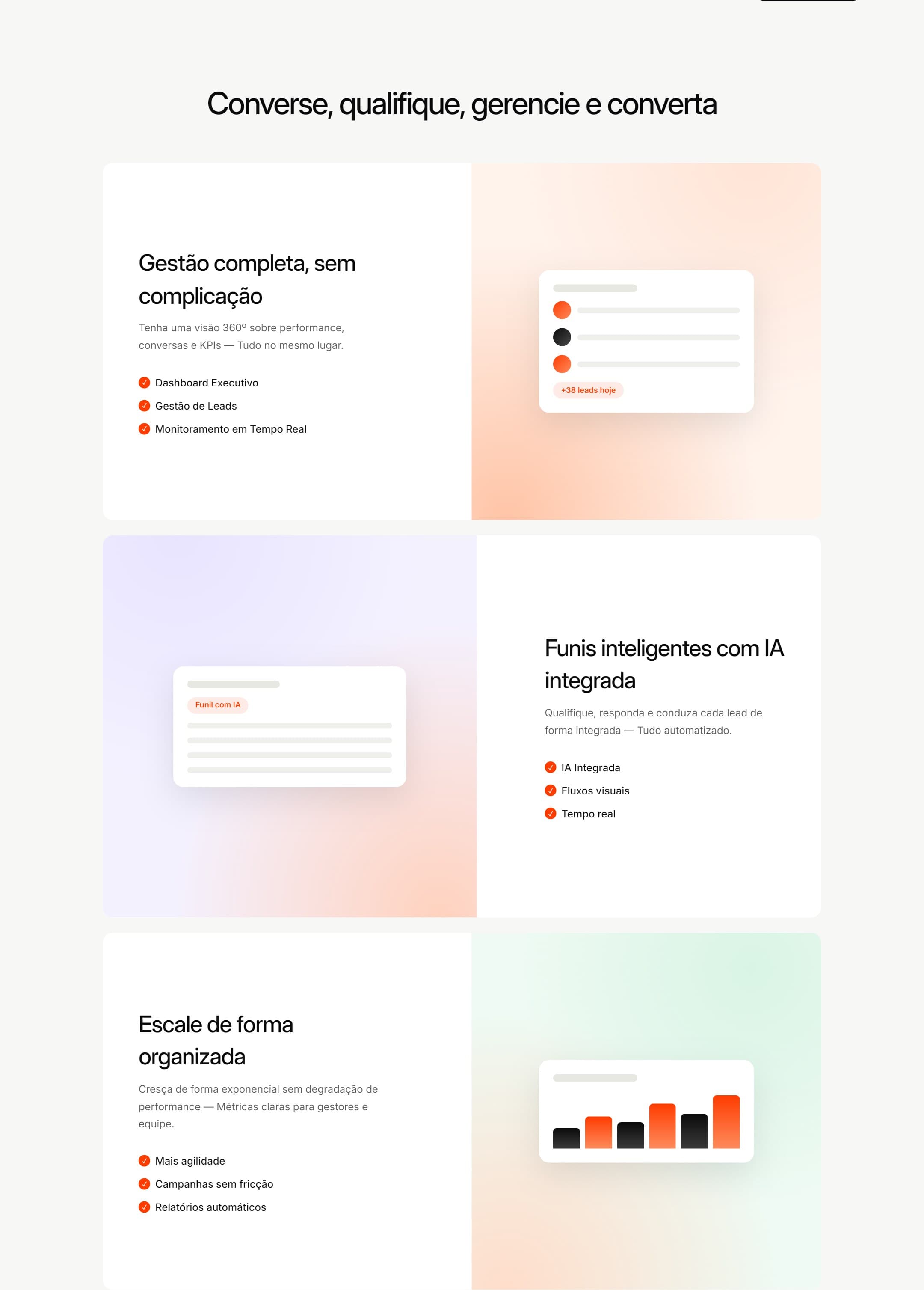 Gestão completa, funis com IA e escala