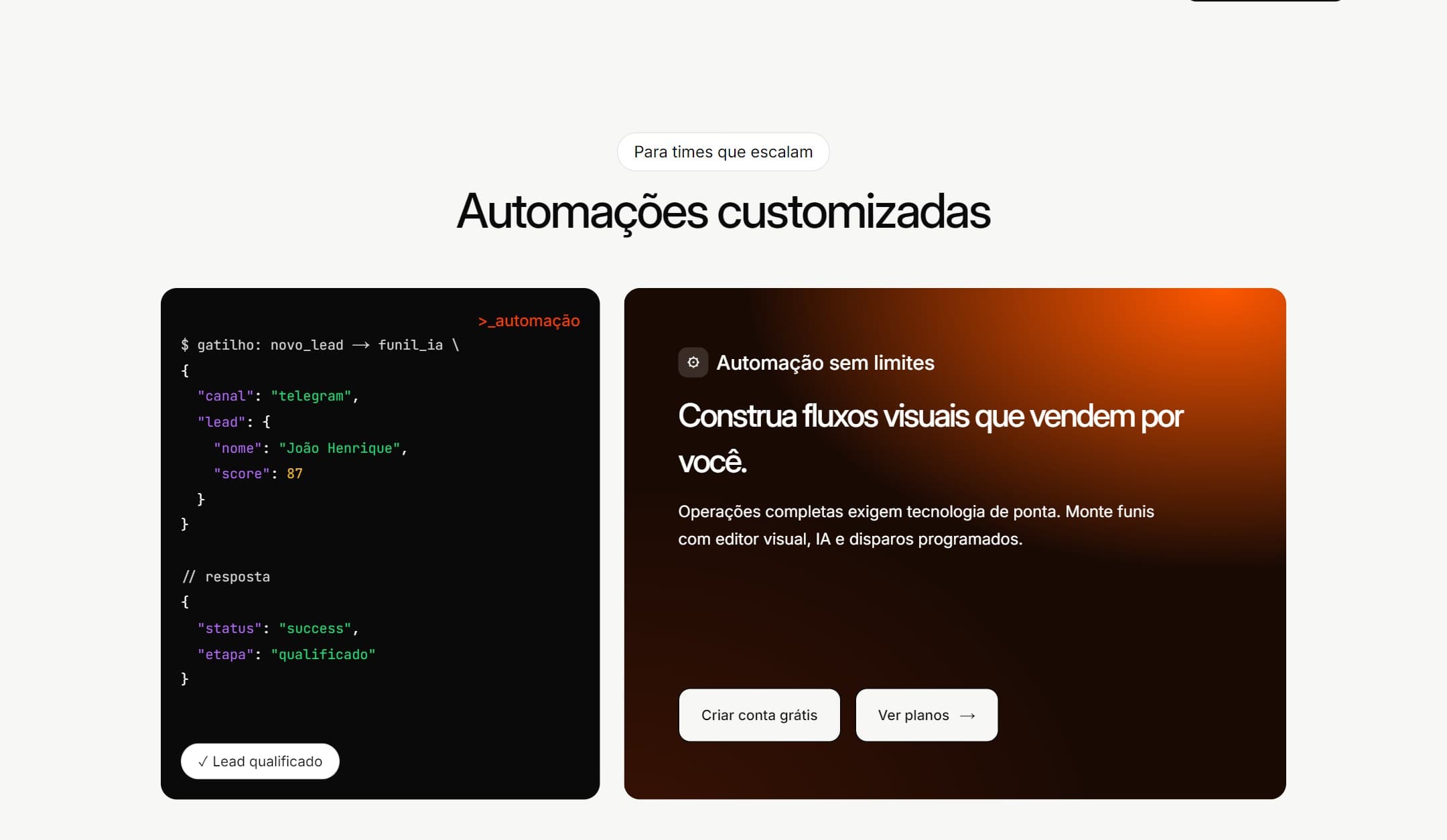 Automações customizadas para times que escalam