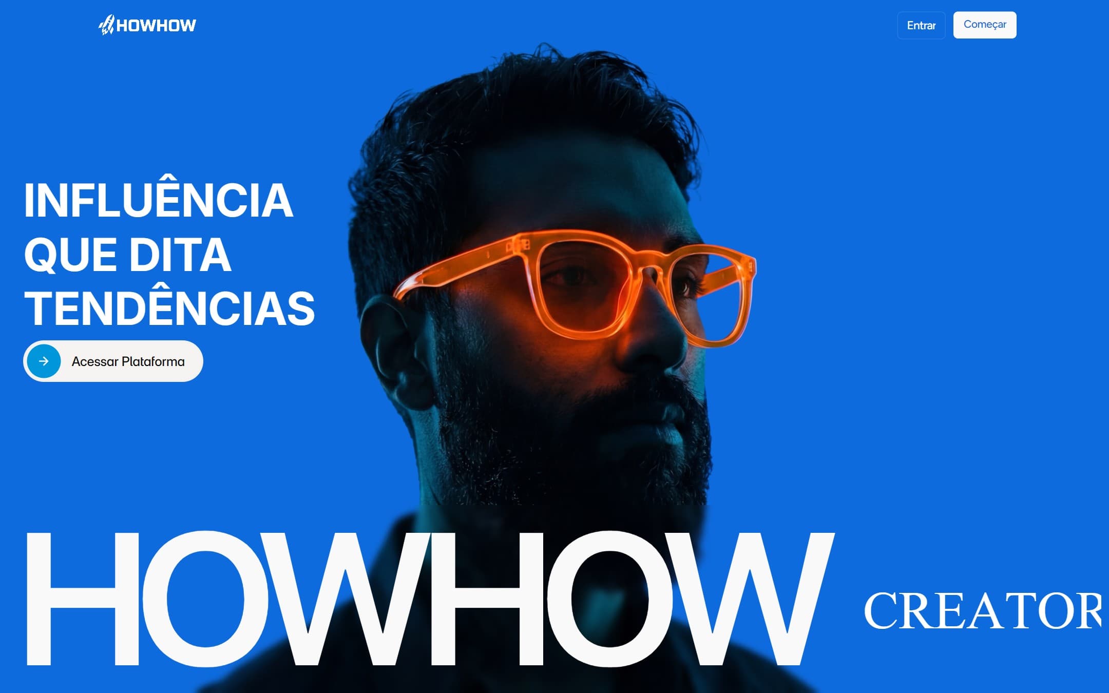 Hero do site da Howhow em desktop