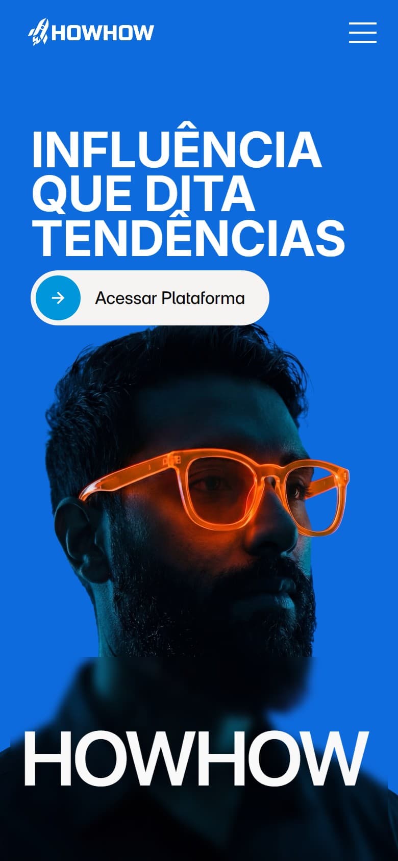 Hero do site da Howhow no celular